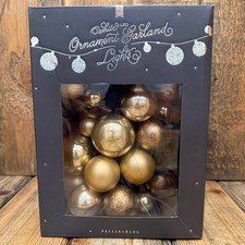 POTTERY BARN ORNAMENT GARLAND STRING LIGHTS 6FT GOLD CHRISTMAS HOLIDAY DECOR