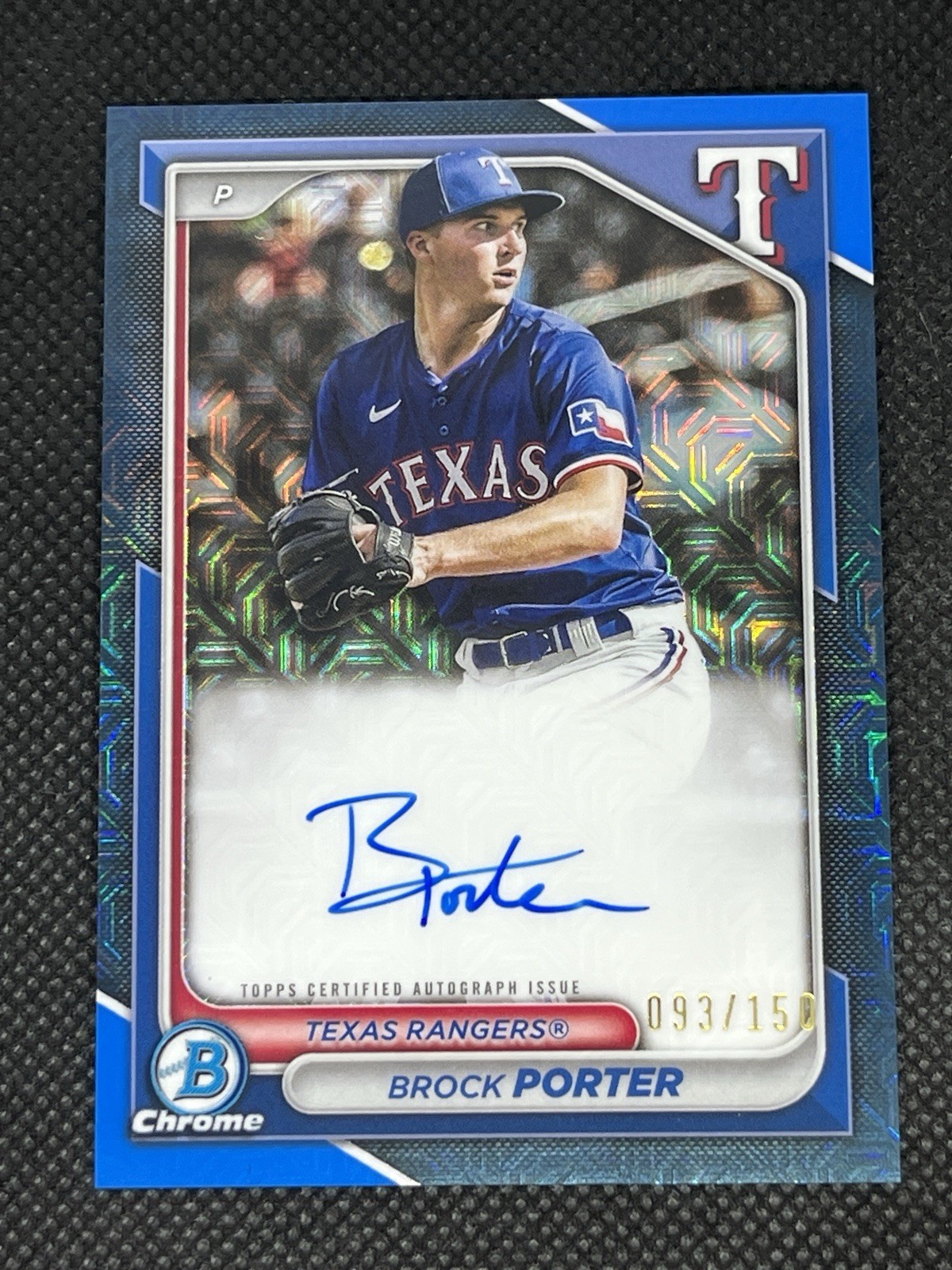 2024 Bowman Chrome BROCK PORTER #CPA-BP Blue Mojo on card auto /150 Rangers