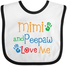 Inktastic Mimi And Peepaw Love Me Baby Bib Grandparents Childs Clothes Boy Girl