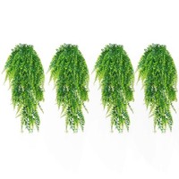KüNstliche HäNgepflanzen Efeu Girlande GrüN 4 StüCk 80Cm Wanddeko Balkon Garten
