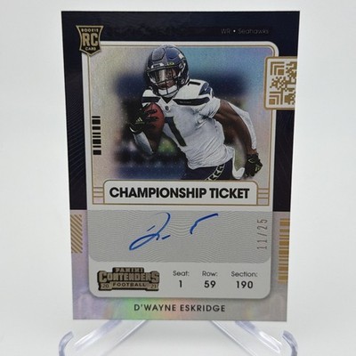 2021 Contenders D Wayne Eskridge RC Championship Ticket Auto #11/25 Seahawks