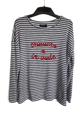 QVC Bluse Shirt Langarm Gr. XL weiß-blau gestreift