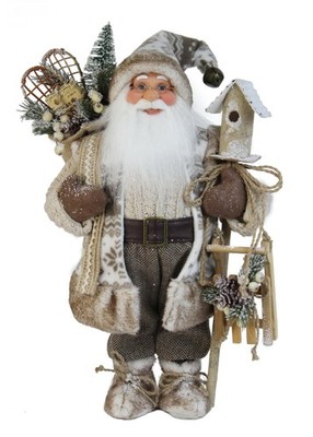 Windy Hill Collection 16'' Inch Standing Woodland Birdhouse 16'', Brown, Cream 