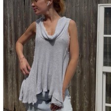 We The Free Women s Gray Cowl Neck Sleeveless...