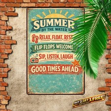 Pool Rules for Office Dorm Bedroom Tin Sign 8x12 Summer Wall Decor