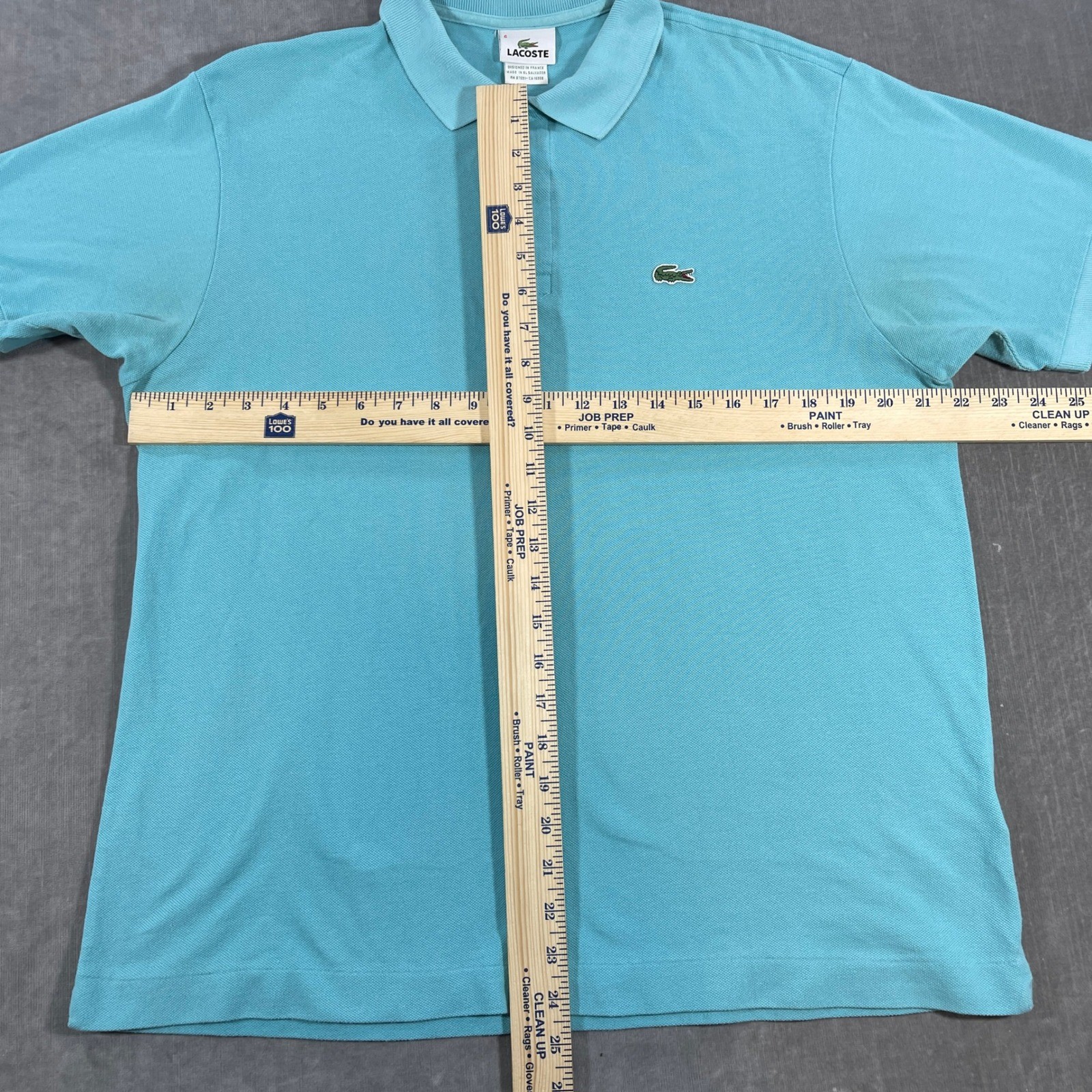 Lacoste Men's Size 6 Aqua Blue Short Sleeve Polo Shirt Crocodile Logo thumbnail 7