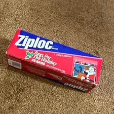 Vintage Ziploc Brand Bags For The Holiday 25 Count Santa Reindeer Unique Designs
