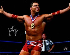 Kurt Angle Autographed 8x10 WWE Photo in Silver Sharpie