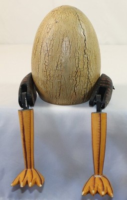 Large Folk-art Chicken Hen Egg Jointed Legs Shelf Sitter Farmhouse Easter Decor