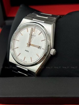 TISSOT PRX 40mm Silver/Rose gold Tone Dial Men's Quartz Watch T137.410.11.031.00