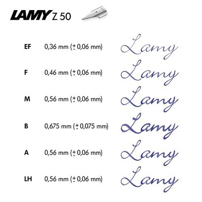LAMY Z50 Ersatz Feder Stahlfeder poliert/silber/glänzend - Stärke: A,B,EF,F,LH,M