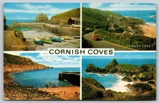 Vintage Cornish Coves Multi-View Postcard - Mullion, Sennen Lamorna Kynance C314