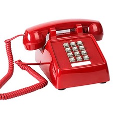  Vintage Corded Phones for Landline Old Telephone with Mechanical Ringer Red