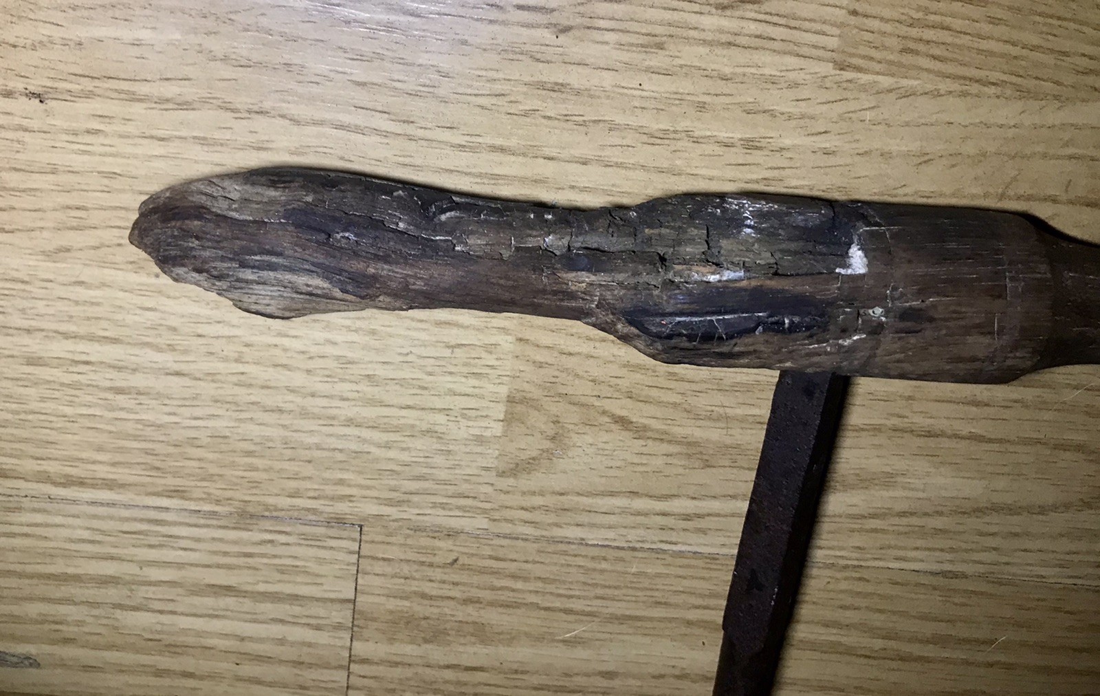 2 Antique Wood T Handle Auger Drill Vintage Farmhouse Barn Tool Cabin Decor Art