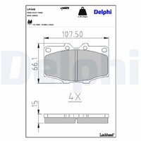 Delphi Bremsbelagsatz Scheibenbremse LP448 FüR Toyota Land Cruiser Pick Up Hilux