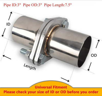 #ad #ad 3#x27;#x27; OD Quick Fix Exhaust Gasket Bolt Flange Repair Pipe Kit 2 Bolt 76mm 3 Inch $34.99