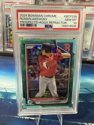 2024 Bowman Chrome Prospects Roman Anthony Aqua Refractor /125 (RC) PSA 10