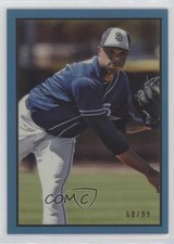 2019 Bowman Heritage Chrome Prospects Blue Refractor 68/99 Reggie Lawson 9pd