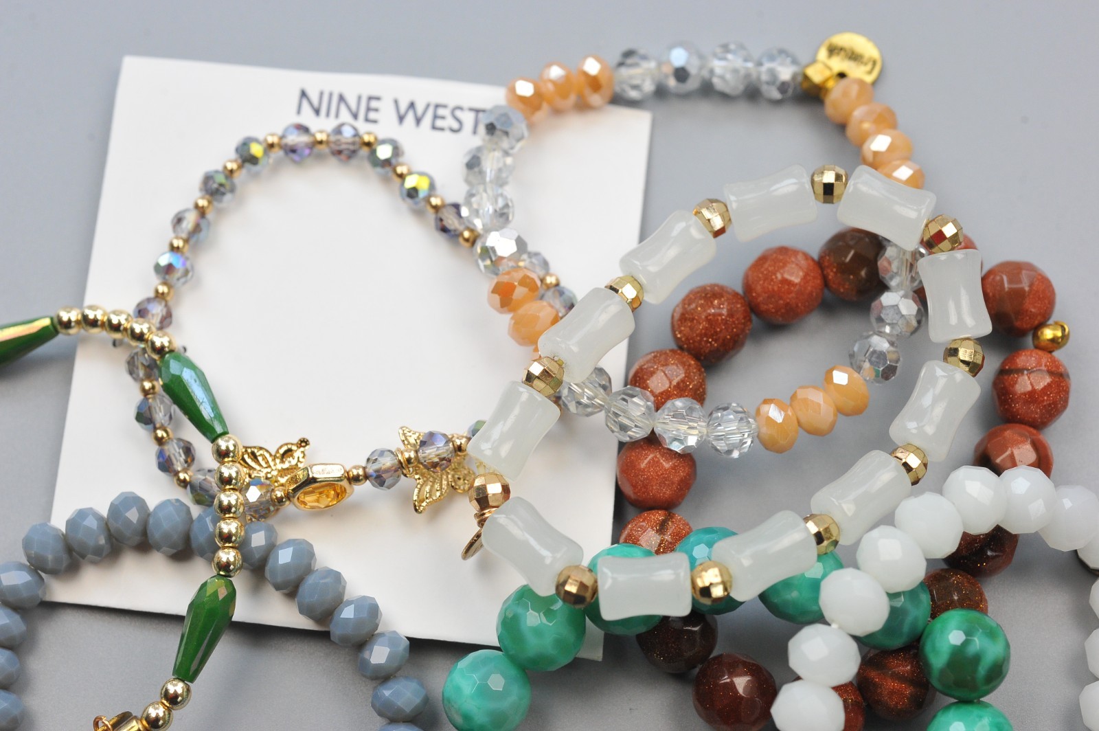 Stackable Stretch Bracelets LOT  spring Beaded fa… - image 3