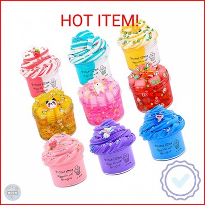 9 Pack Slime Kit, with 3Jelly Cube Crunchy and 3 Cloud and 3 Butter Slime for Gi