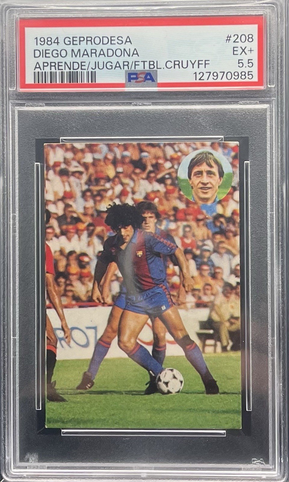 Diego Maradona 1984 Geprodesa Aprende/Jugar #208 | PSA 5.5 - NH! POP 1!