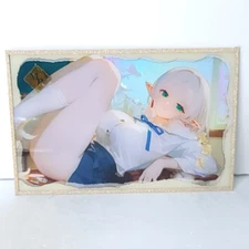 Frieren School Waifu Card Anime Gold Glitter Girl Wall Art Oversized Board A5