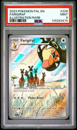 2023 Pokemon Paldea Evolved # 228 Farigiraf Illustration Rare PSA 9 Card MINT!