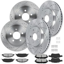 Drilled Slotted Disc Brake Rotors Pads For Ford Mustang 2005-2010 54134 54131