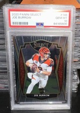 2020 Panini Select #146 Joe Burrow PSA 10 Gem Mint Rookie Card Bengals. rookie card picture