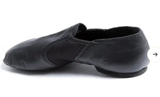 NIB Sansha Charlotte Leather Slip-On Jazz Shoe black 2 Med M not returnable
