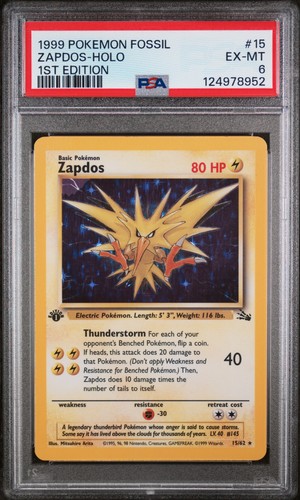 Zapdos (1st Edition) graded PSA 6 for sale on eBay