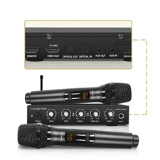 Wireless Microphone Karaoke Mixer System with HD Audio Return Channel, Optica...