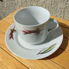 Fly pattern coffee cup & saucer