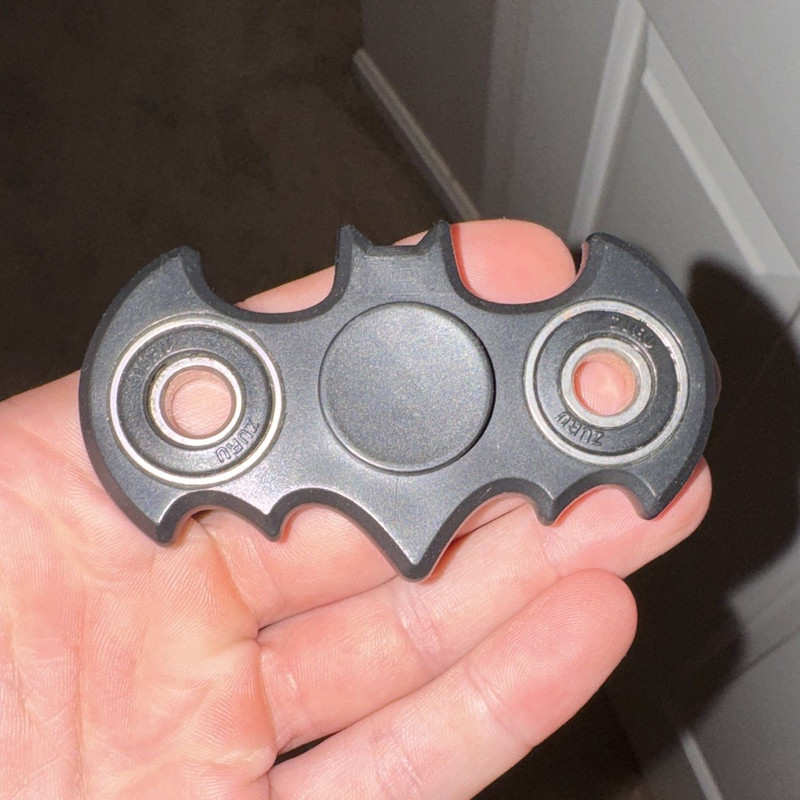 Batman Bat-Shaped Hand Spinner Fidget Tactile Sensory Toy, Black