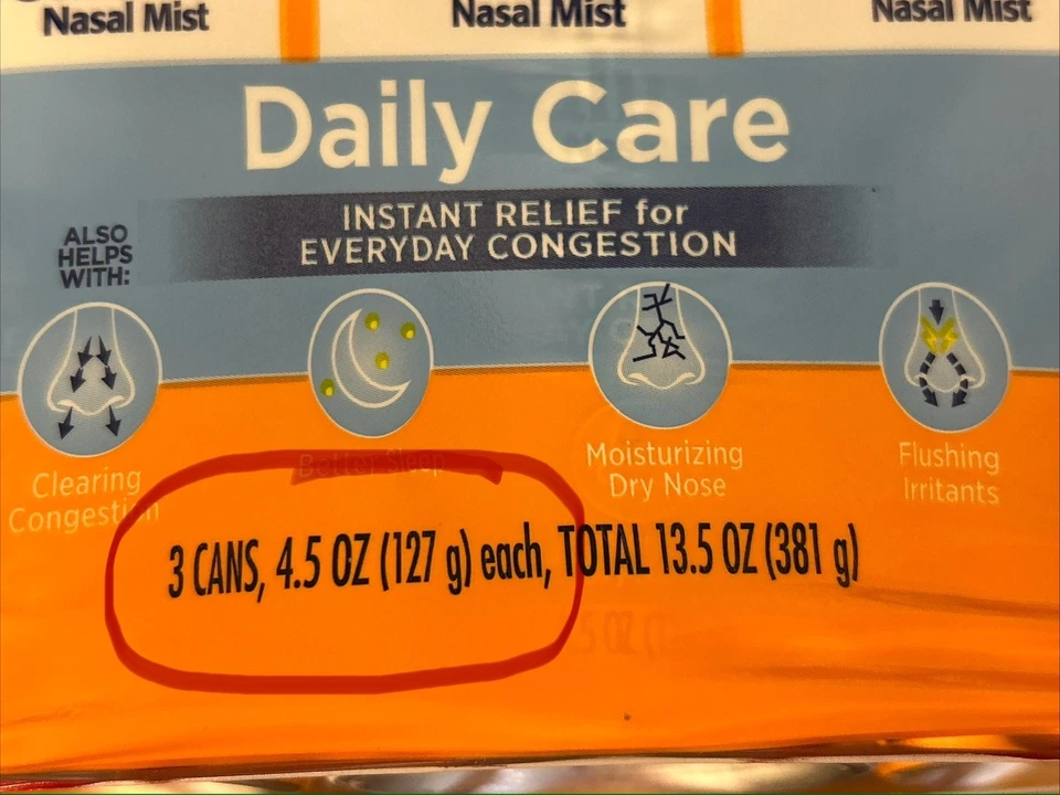 Arm & Hammer Simply Saline Nasal Mist 4.5 Oz Each  LARGE SIZE Exp 12/2026 - Image 2 of 3