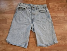 Vintage 90s Y2K Orange Tab Levis 550 Denim Jean Shorts Men 32 Light Wash USA