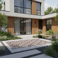 Tappeto in plastica Austin marrone 90 x 150 cm tappeto da giardino terrazza balcone decorazione