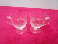Paar antike viktorianische Puddingbecher aus Glas | geriffelte Marmeladengl&auml;ser