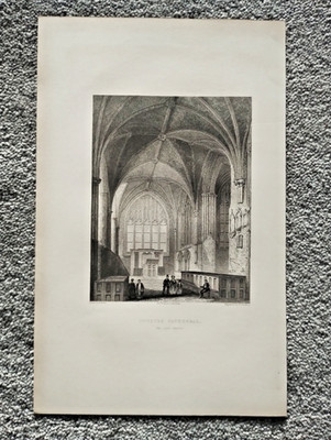 Chester Cathedral, The Lady Chapel - antiker Druck - 1842