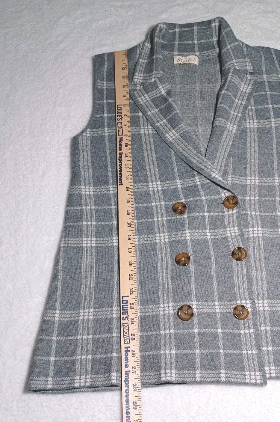 Marled Double Breasted Button Front Collared Plai… - image 7