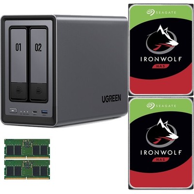 UGREEN DXP2800 2-Bay 16GB RAM 24TB (2 x 12TB) SEAGATE NAS DRIVES