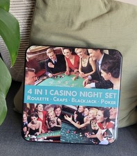 Casino Tin Games Set 4 EN 1 Poker Blackjack Craps Roulette - Merchant Ambassador
