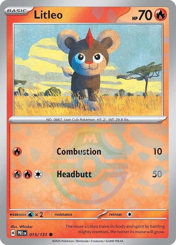 LITLEO 015/131 PRISMATIC EVOLUTIONS POKEMON (MASTER BALL HOLO, NM)