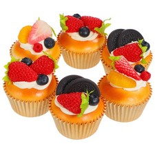 6 Pack Fake Cupcake Decoration, Realistic Cakes for Display - Artificial Baki...
