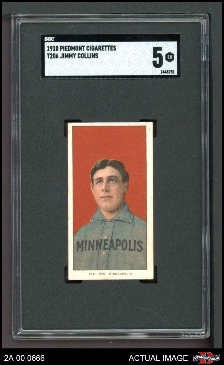 1909 T206 Jimmy Collins MIN American Association - Minneapolis HOF SGC 5 - EX