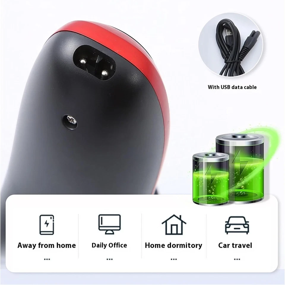 Electric Shaver Mens Razor Rotary Waterproof Pop-Up Trimmer Wet Dry Cordless - Image 2 of 4