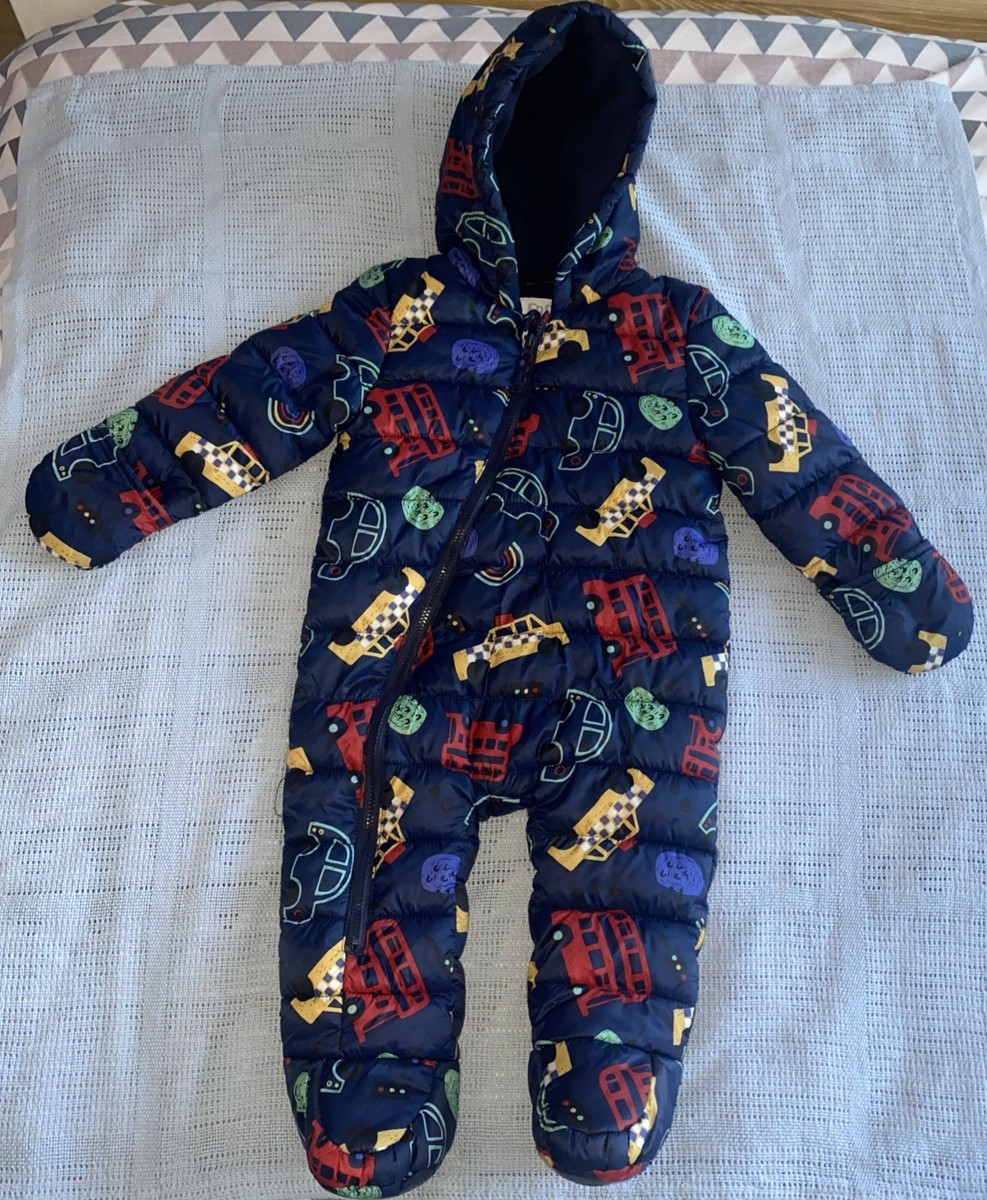 Tesco Clothing Tesco Baby Snowsuit F&F Tesco Baby Boy Pramsuit 6-9