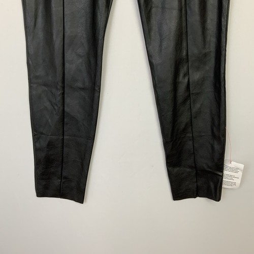 New Asos Design Curve Sz 12 Black Faux Leather High Rise Tapered Pull On Pants - Picture 4 of 9