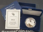 *TONING* 2012-W US Proof American Silver Eagle-1 oz .999 Fine Silver OGP #3