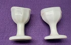 2 Vintage Optical Eye Wash Cup Pedestal White Milk Glass Ocular Care